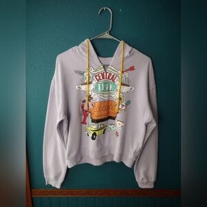 Friends The Tv Series Light Purple Lilac V-neck Central Perk Graphic Hoodie